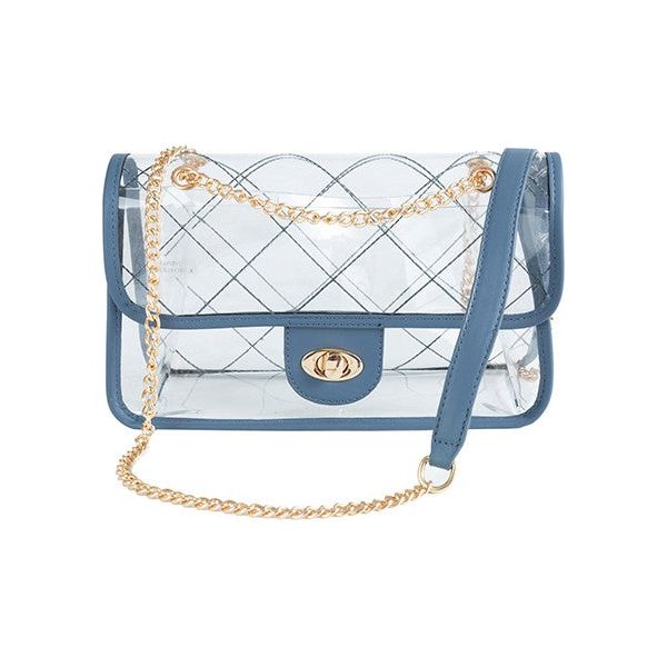 TRENDY  HIGH QUALITY QUILTED CLEAR PVC BAG