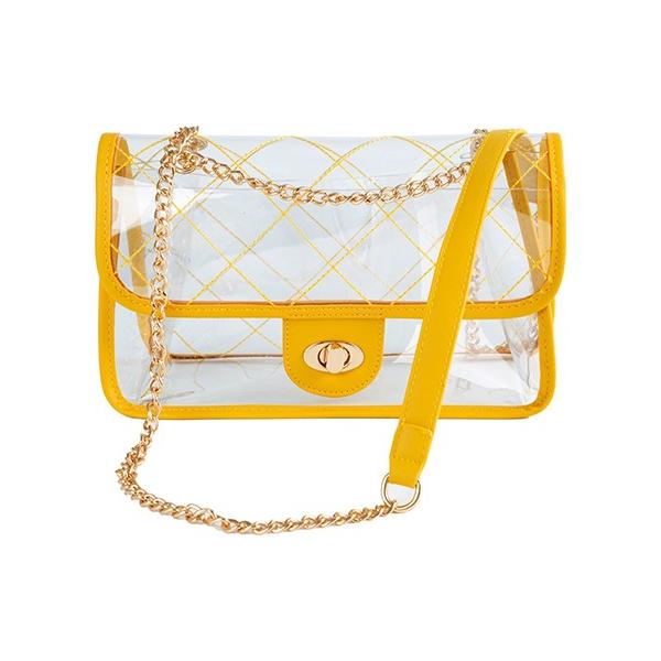 TRENDY  HIGH QUALITY QUILTED CLEAR PVC BAG