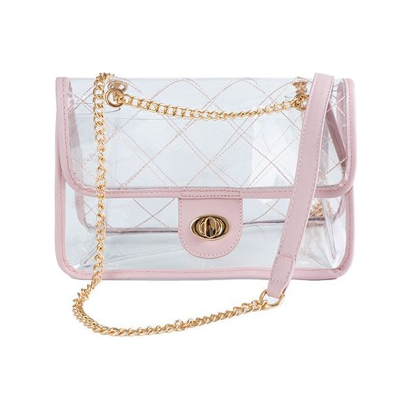 TRENDY  HIGH QUALITY QUILTED CLEAR PVC BAG