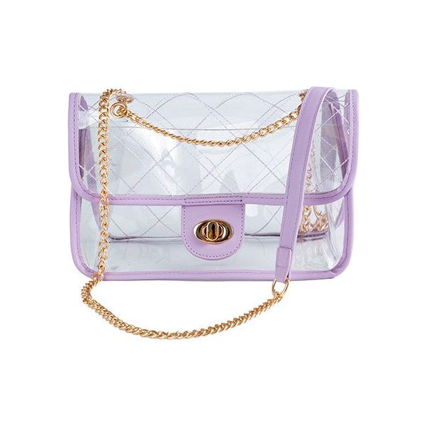 TRENDY  HIGH QUALITY QUILTED CLEAR PVC BAG