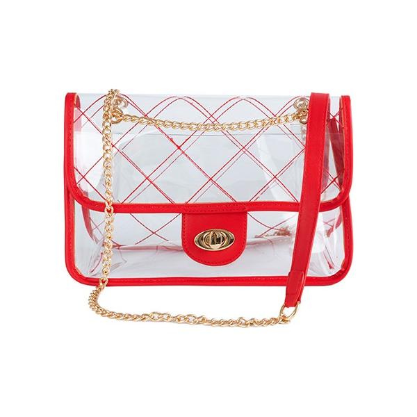 TRENDY  HIGH QUALITY QUILTED CLEAR PVC BAG