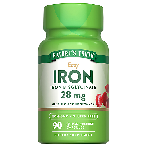 Nature's Truth Nature's Truth Easy Iron, 28 Mg, 90 Quick Release Capsules Vitamins & Supplements