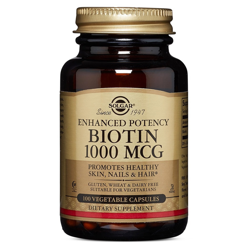 Solgar Solgar Enhanced Potency Biotin 1000 Mcg, 100 Vegetable Capsules Vitamins & Supplements