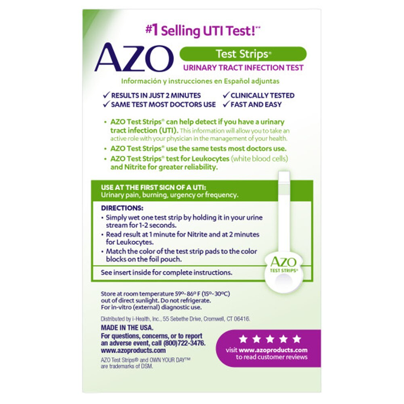 Azo Azo Test Strips For Urinary Tract Infection Urinary Tract Infection Tests
