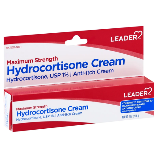Leader Leader Hydrocortisone Cream, Maximum Strength, 1 Oz Health & Beauty White Smoke