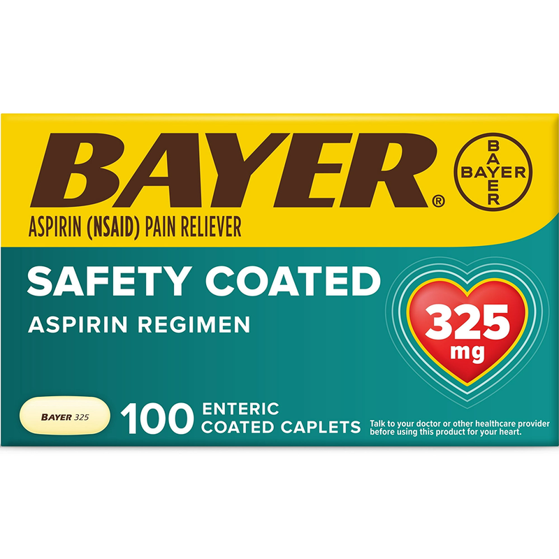 Bayer Bayer Aspirin Regimen, 325 Mg, Safety Coated, Enteric Coated Caplets Medicine & Drugs Dark Cyan
