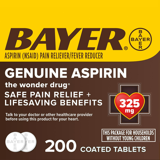 Bayer Bayer Genuine Aspirin Pain Reliever/Fever Reducer Coated Tablets 325 Mg Health & Beauty
