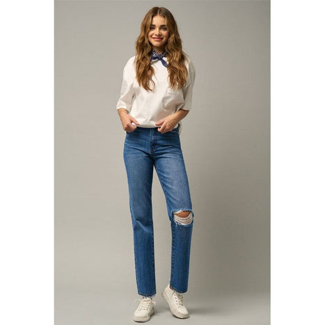 High Rise Straight Jeans