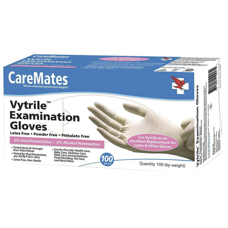 CareMates CareMates Vytrile Exam Gloves – Latex-Free & Powder-Free – Medium, 100 ct Disposable Gloves