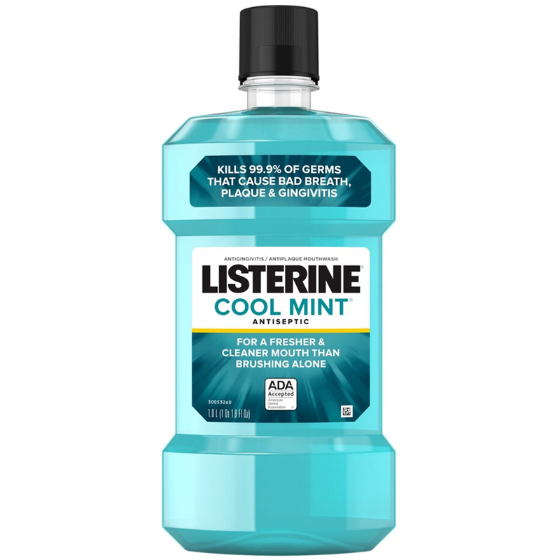 Listerine Listerine Mouthwash, Antiseptic, Cool Mint 33.8 Fl Oz Mouthwash