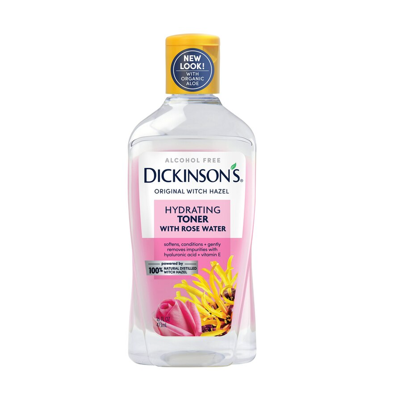 Dickinson's Dickinson's Enhanced Witch Hazel Hydrating Toner With Rosewater, Alcohol Free, 98% Natural Formula, 16 Fl Oz Toners