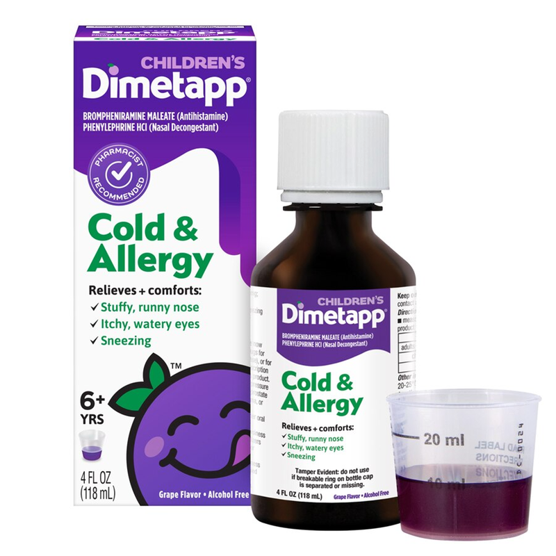 Dimetapp Dimetapp Cold & Allergy, Children's, 6+ Yrs, Grape Flavor 4 Fl Oz Grapes