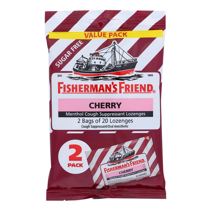 Fisherman's Friend Fisherman's Friend Menthol Cough Suppressant Lozenges, Sugar Free, Cherry, 40 Lozenges Health & Beauty