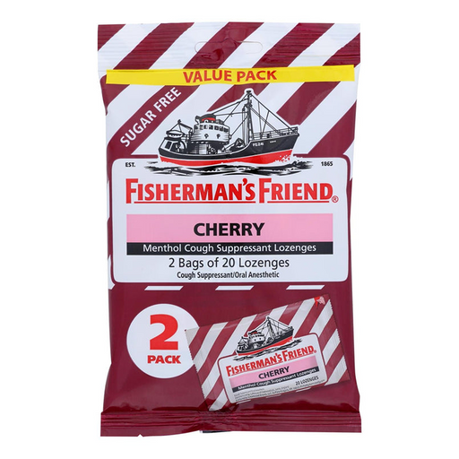 Fisherman's Friend Fisherman's Friend Menthol Cough Suppressant Lozenges, Sugar Free, Cherry, 40 Lozenges Health & Beauty