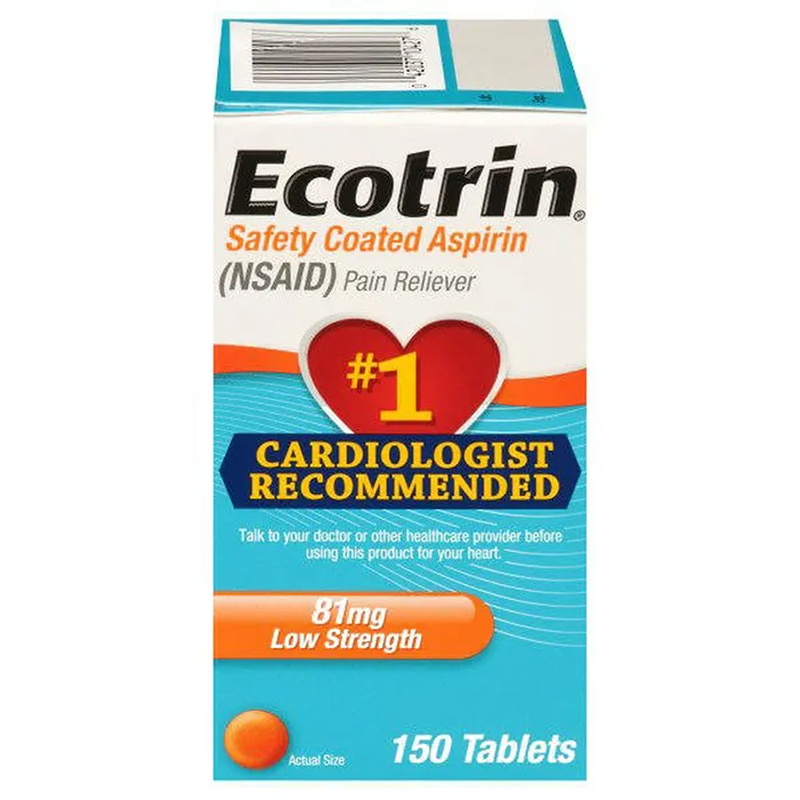 Ecotrin Ecotrin Aspirin, Safety Coated, Low Strength, 81 Mg, Tablets Health & Beauty