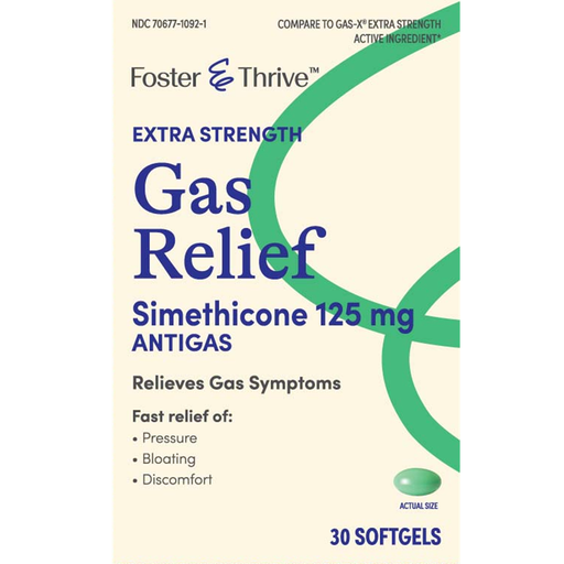 Foster And Thrive Foster And Thrive Health Mart, Gas Relief Softgels Extra Strength, 125 Mg Health & Beauty