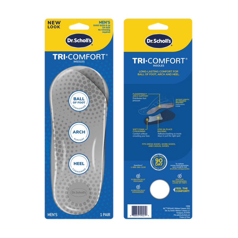 Dr. Scholl's Dr. Scholl's Tri- Comfort Mens  Mens Insoles Medium  Size 8-12 1 Ea Insoles & Inserts