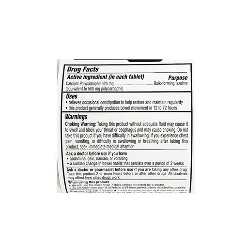 Major Major Fiber-Tabs Calcium Polycarbophil Tablets, 625 Mg Health & Beauty