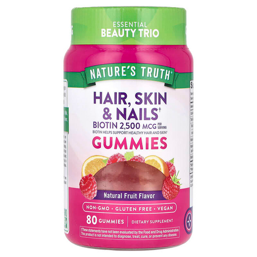 Nature's Truth Nature's Truth Hair Skin & Nails Gummies  Fruit 89 Ct Vitamins & Supplements