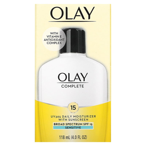 Olay Olay Complete, Sensitive UV 365 Broad Spectrum SPF 15 Daily Moisturizer With Sunscreen, 4 Fl Oz Lotion & Moisturizer