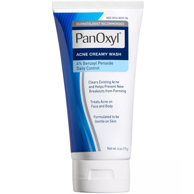 PanOxyl PanOxyl Benzoyl Peroxide 4% Daily Control Acne Creamy Wash, 6 Oz Skin Care White Smoke