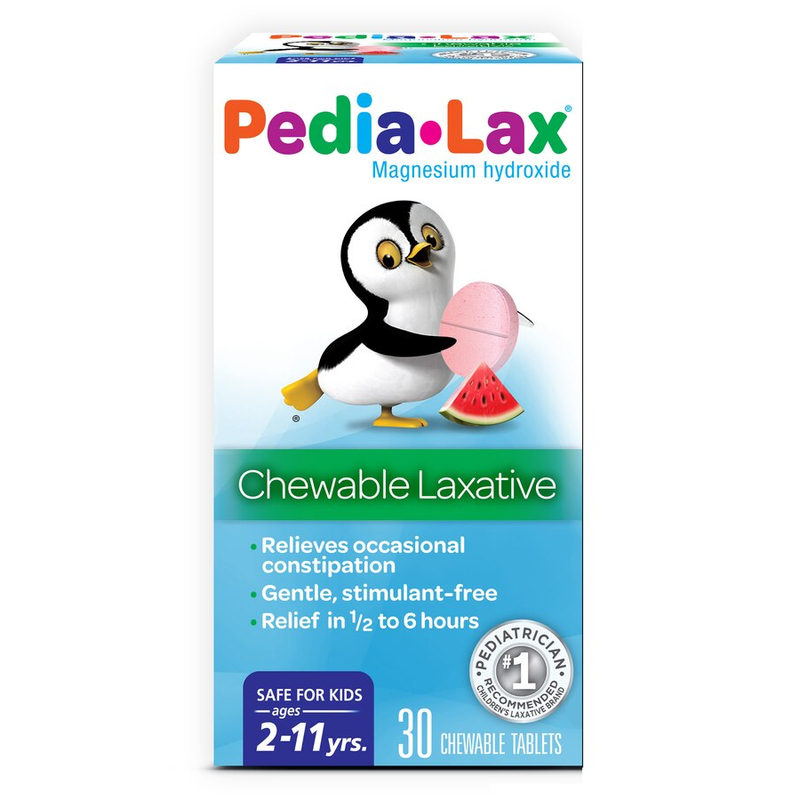 Pedia-Lax Pedia-Lax Oral Saline Laxative Gentle & Safe Constipation Relief For Kids Watermelon Flavor 30 Chewable Tablets Health & Beauty