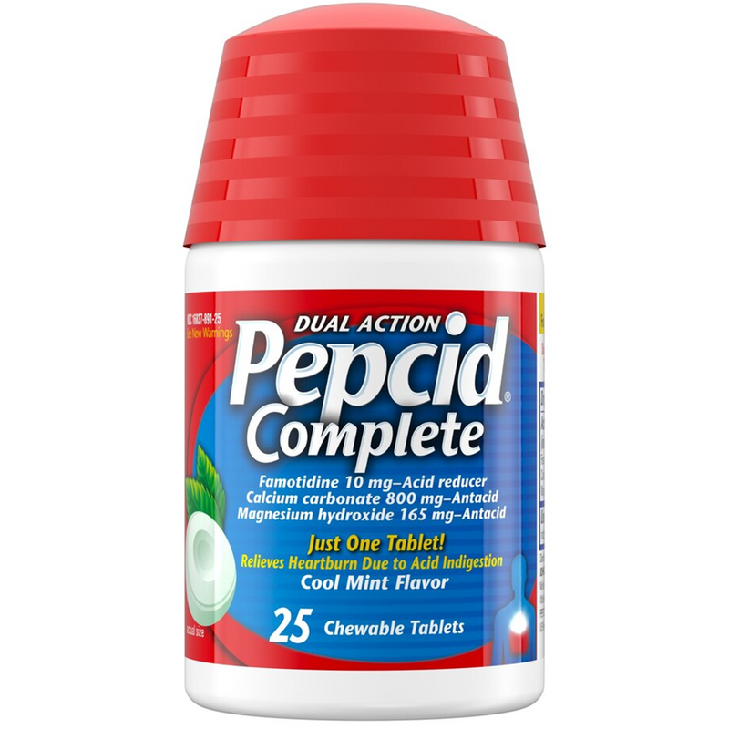 Pepcid Pepcid Complete  Dual Action Cool Mint Flavor Acid Reducer 25 Chewable Tablets Health & Beauty