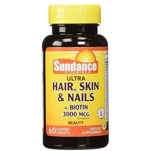 Sundance Sundance Ultra Hair - Skin & Nails + Biotin Coated Caplets, 5000 Mcg, 60 Tabs Health & Beauty