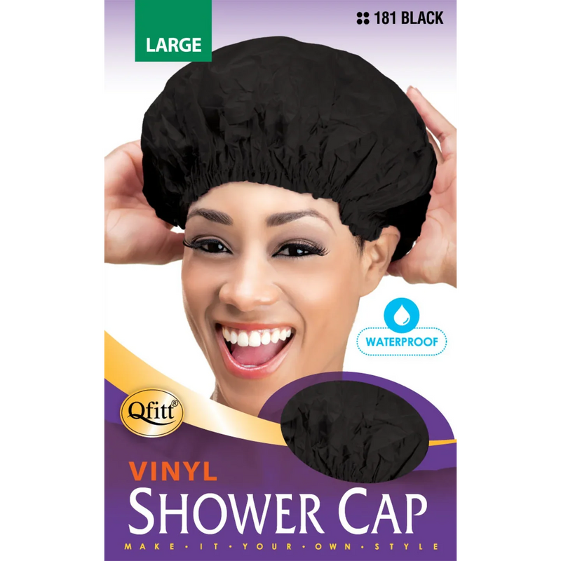 Mill's Beauty Supply Qfitt Large Vinyl Shower Cap- Dots #182 Hair Accessories