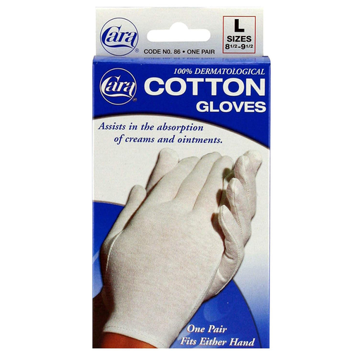 Cara Cara 100% Dermatological Cotton Gloves Large - 1 Pair Health & Beauty