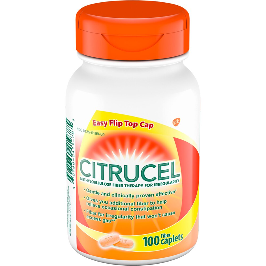 Citrucel Methylcellulose Fiber Therapy Powder For Regularity, Caplets ...