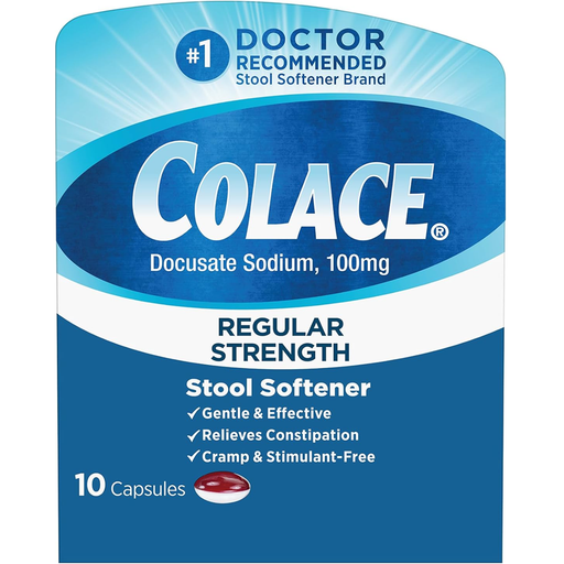 Colace Colace Regular Strength Stool Softener, 100 Mg Capsules, 10ct Health & Beauty