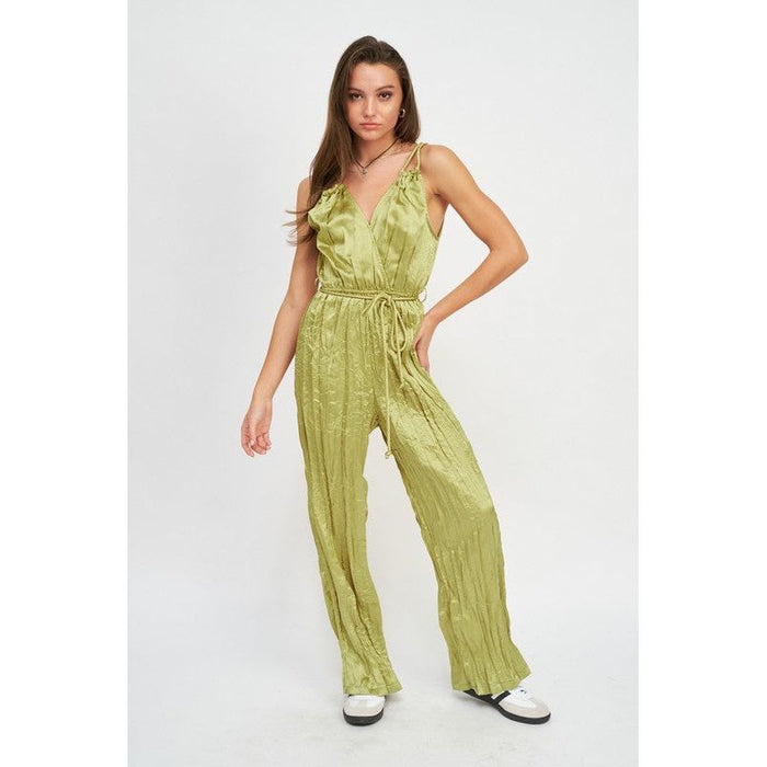 Pleared Wide Leg Jumpsuit