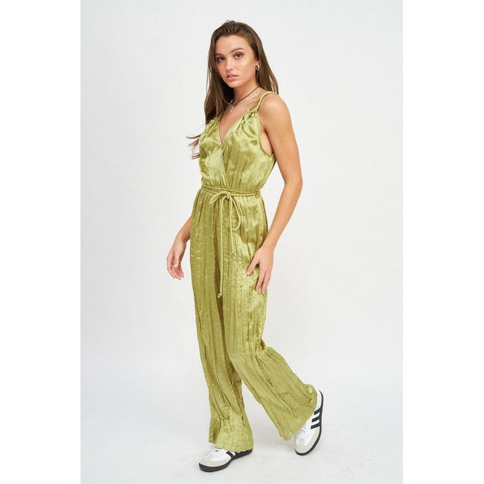 Pleared Wide Leg Jumpsuit