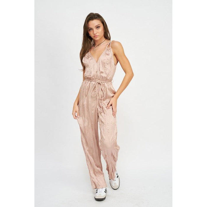 Pleared Wide Leg Jumpsuit