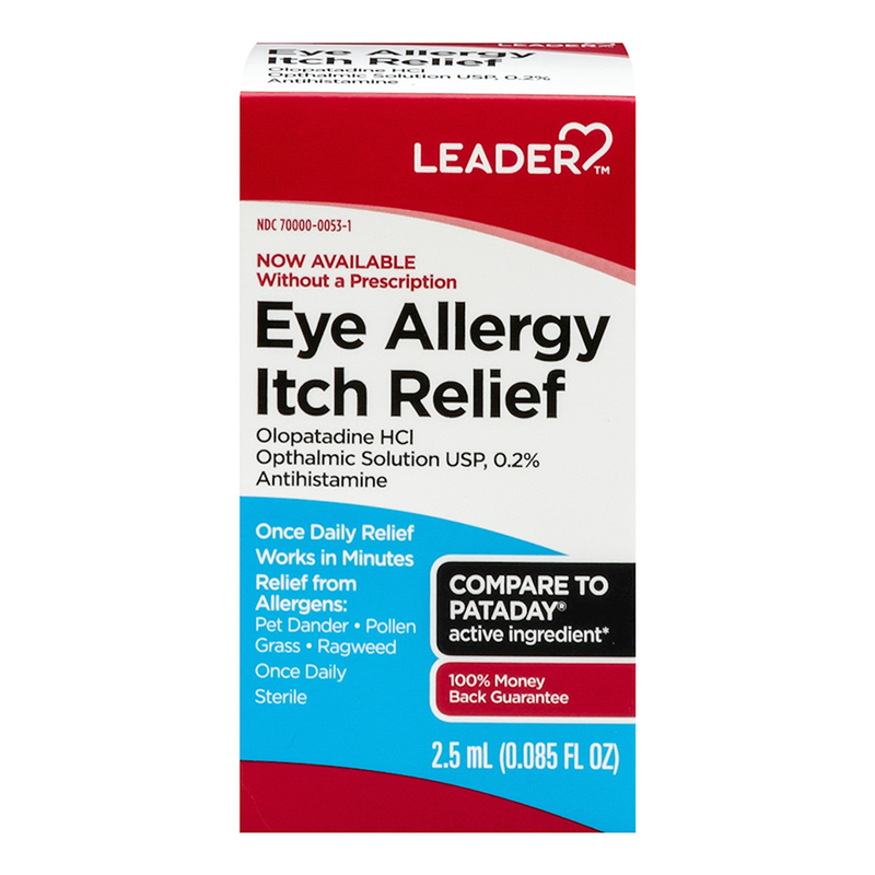 0 Leader, Eye Allergy Itch Relief, 0.085 Fl Oz Medicine Cabinets Lavender