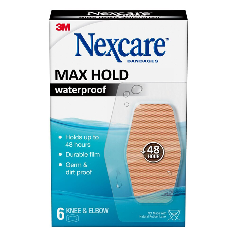 Nexcare Nexcare Max Hold Waterproof Bandages Knee & Elbow First Aid