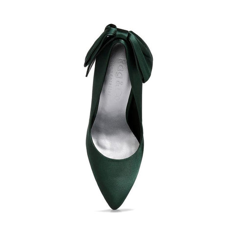 Hornet Green Satin Stiletto Pump Sandals