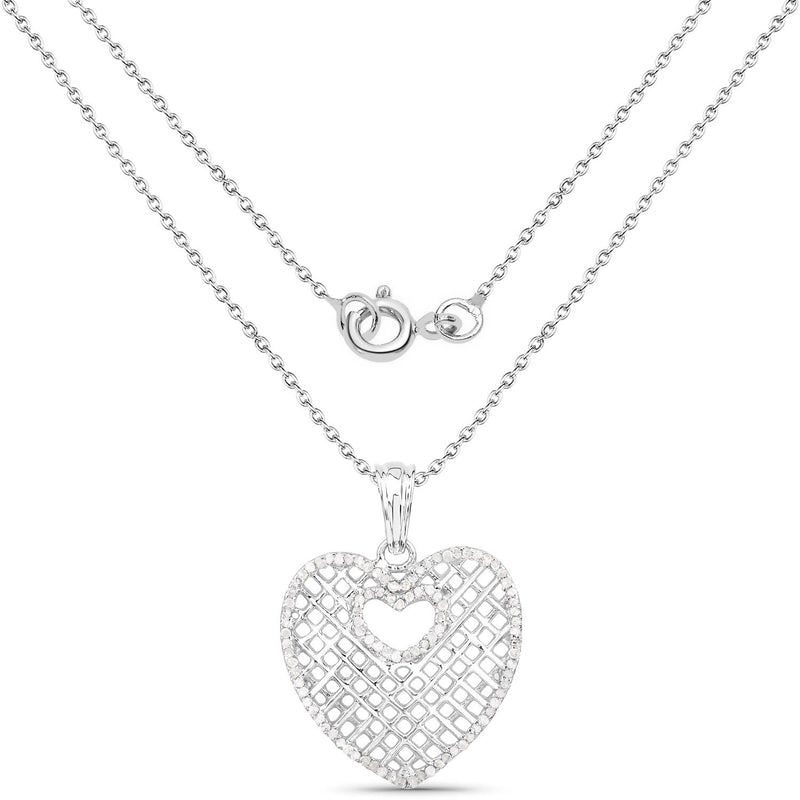 Bids.com 0.52 Carat Genuine White Diamond .925 Sterling Silver Pendant Pendants