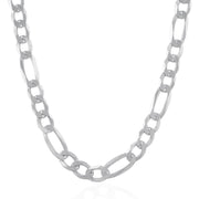 Bids.com Rhodium Plated 8.8mm Sterling Silver Figaro Style Chain Necklaces