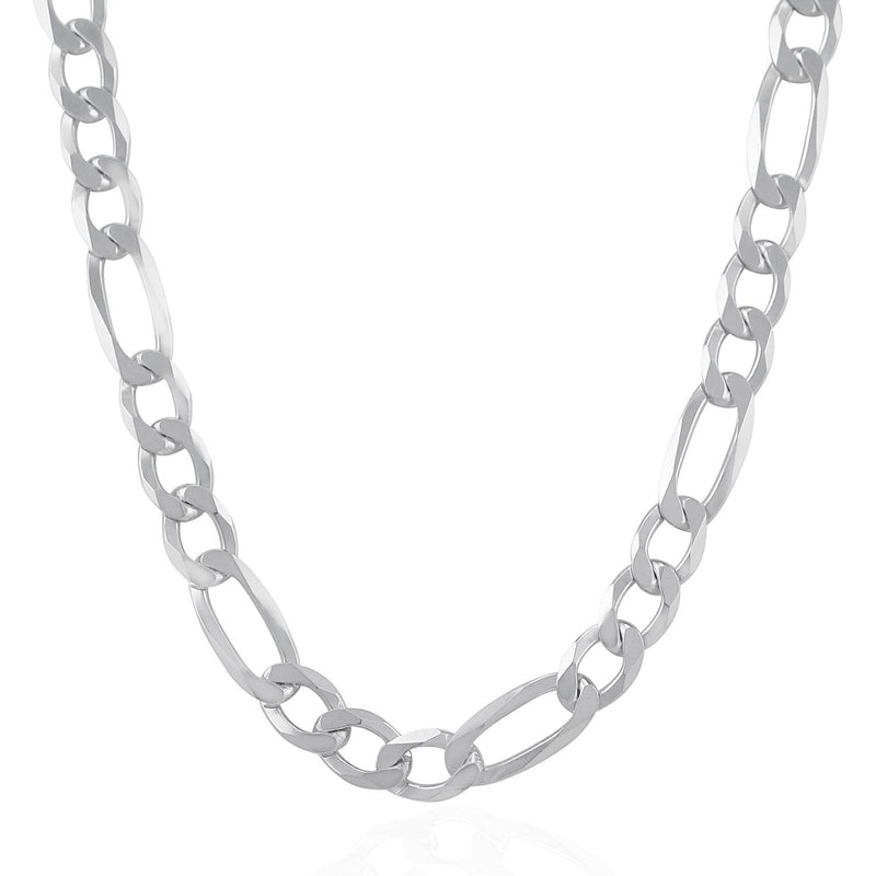 Bids.com Rhodium Plated 8.8mm Sterling Silver Figaro Style Chain Necklaces