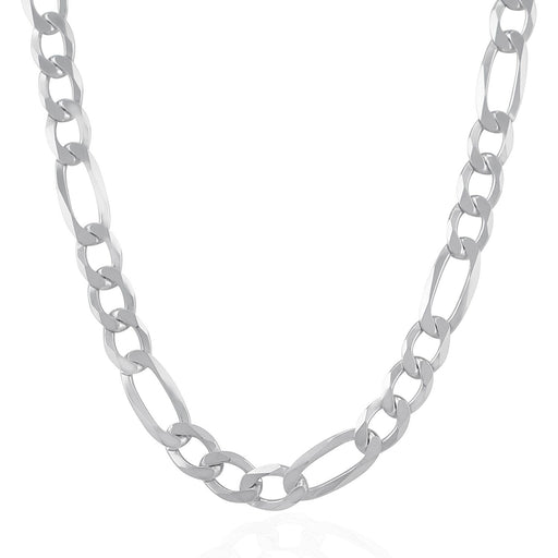 Bids.com Rhodium Plated 8.8mm Sterling Silver Figaro Style Chain Necklaces