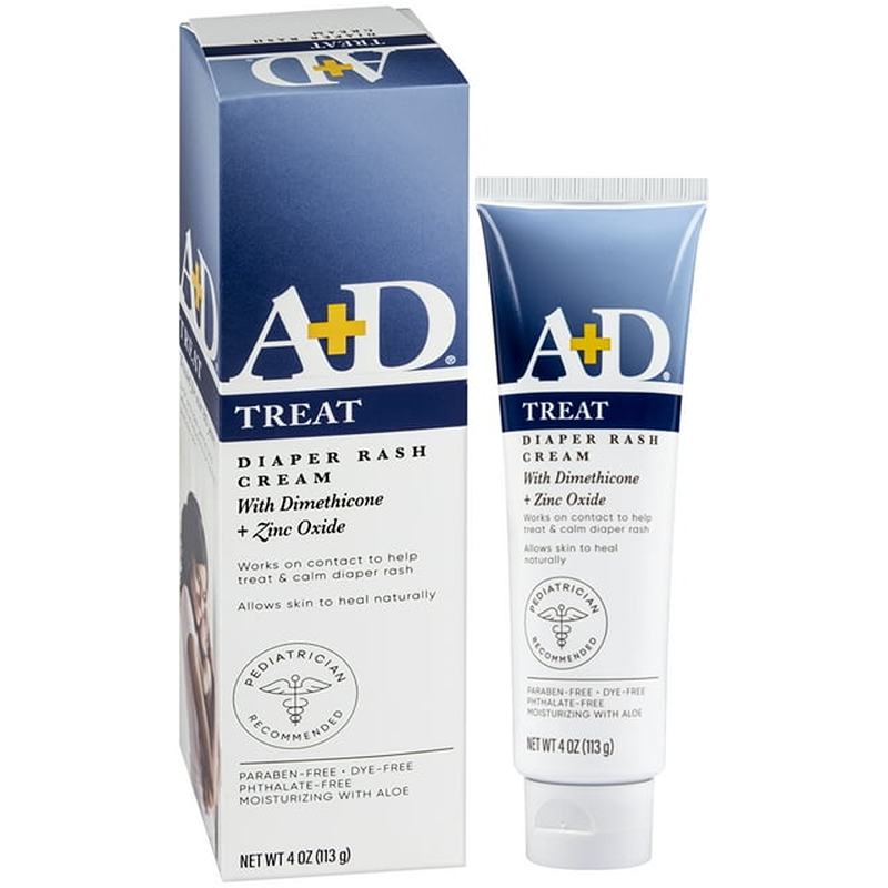 A&D A+D Diaper Rash Treatment Cream with Zinc Oxide & Dimethicone, 4 oz Tube Diaper Rash Treatments