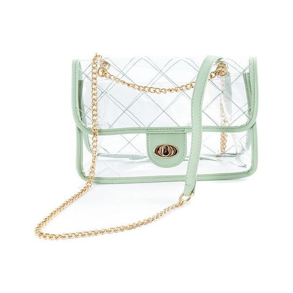 TRENDY  HIGH QUALITY QUILTED CLEAR PVC BAG