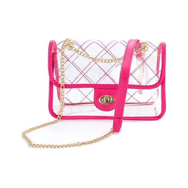 TRENDY  HIGH QUALITY QUILTED CLEAR PVC BAG