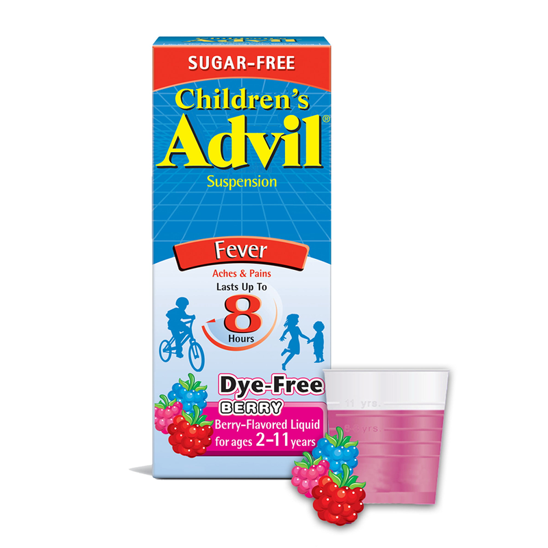 Advil Advil Children's Sugar Free Berry 100 Mg Per 5 M L Ibuprofen Oral Suspension 4 Fl Oz Health & Beauty