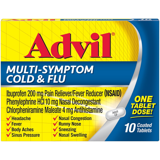 Advil Advil Cold & Flu, Multi Symptom, Coated Tablets Health & Beauty