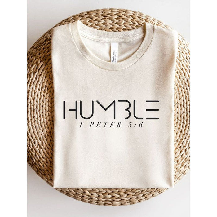 Humble 1 Peter 5:6  Short Sleeve Crew Neck Tee