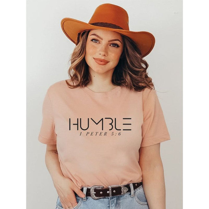 Humble 1 Peter 5:6  Short Sleeve Crew Neck Tee