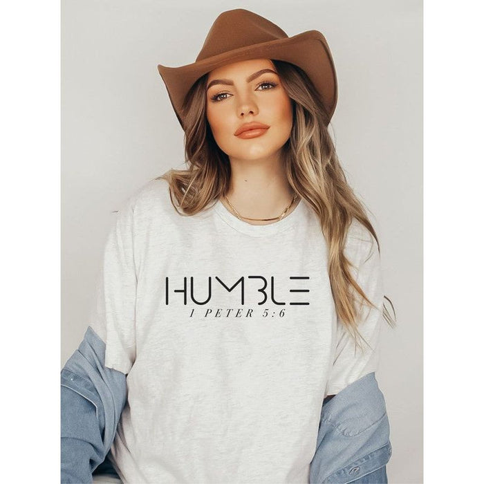 Humble 1 Peter 5:6  Short Sleeve Crew Neck Tee